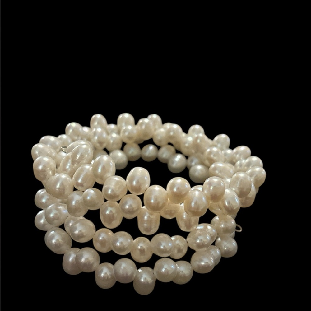 Genuine white pearl wrap bracelet